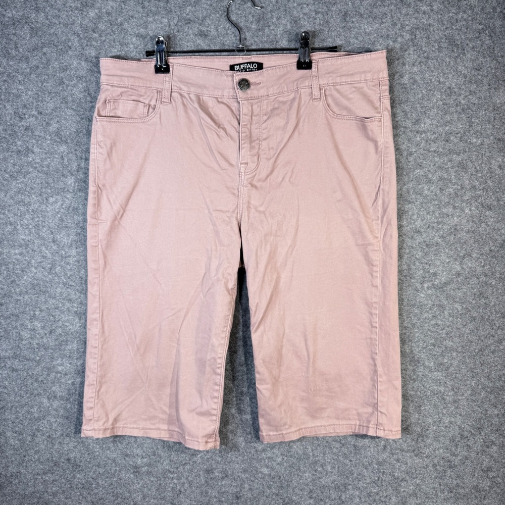 Buffalo David Bitton Sammuella Mid Rise Bermuda Shorts Women's Pink Size‎ 12/32